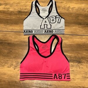 Aeropostale Gray and pink Sports Bra